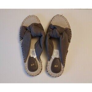H&M Women's Cloth Slip On Sandals Knotted Brown SIZE 9.5 NEW